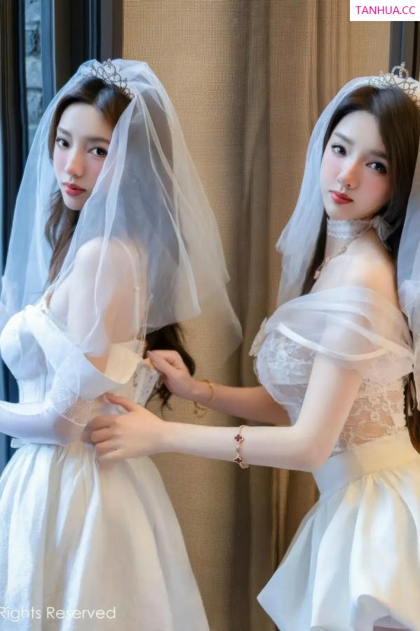   [XiuRen]高清写真图 2025.12.31 No.11184 Twins-桃之夭夭 白色蕾丝婚纱第20张图片